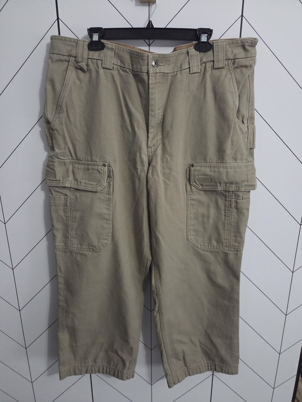 Duluth Trading Co Fire Hose Relaxed Fit Cargo Pants Khaki 42x30